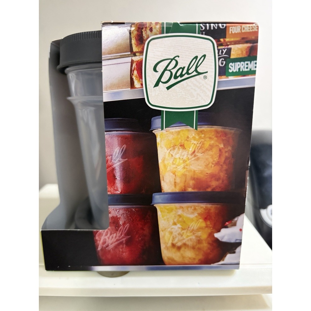Ball Plastic 16 oz Freezer Jars Stackable Design 2 Count Storage Container Food